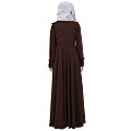 Umbrella abaya with frills- Coffee Brown